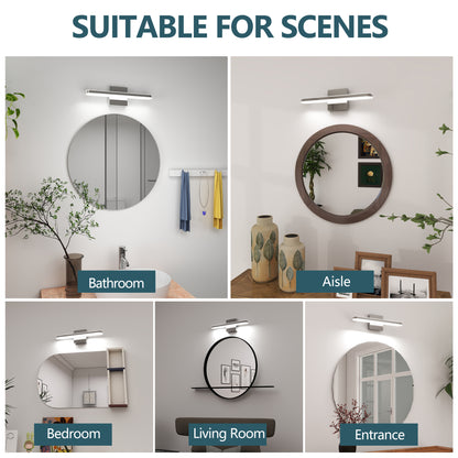 LED-Bad-Wandlampenleiste für Badezimmer, dimmbare Badezimmerleuchten, moderne Beleuchtung über dem Spiegel, 16-Zoll-Bad-Wandlicht, 8W Wandapplikation für Badezimmer, Schlafzimmer, Wohnzimmer, Innenräume, 6000K