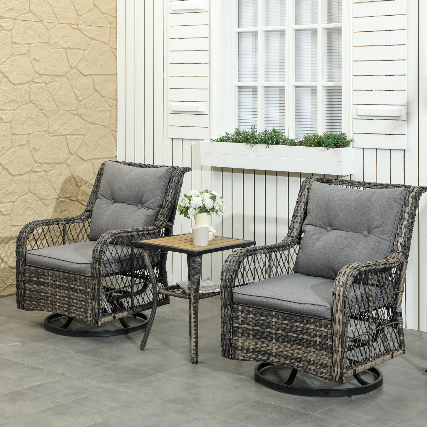 3-teiliges Outdoor-Bistro-Set