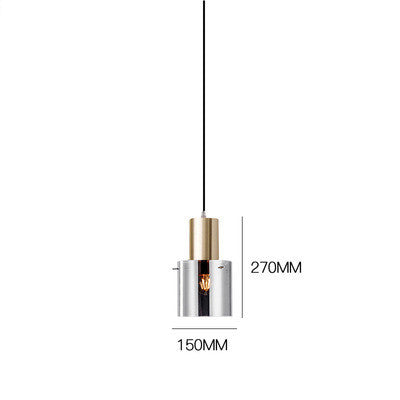 Electroplating Smoky Glass Bar Small Chandelier Bedside Lamp