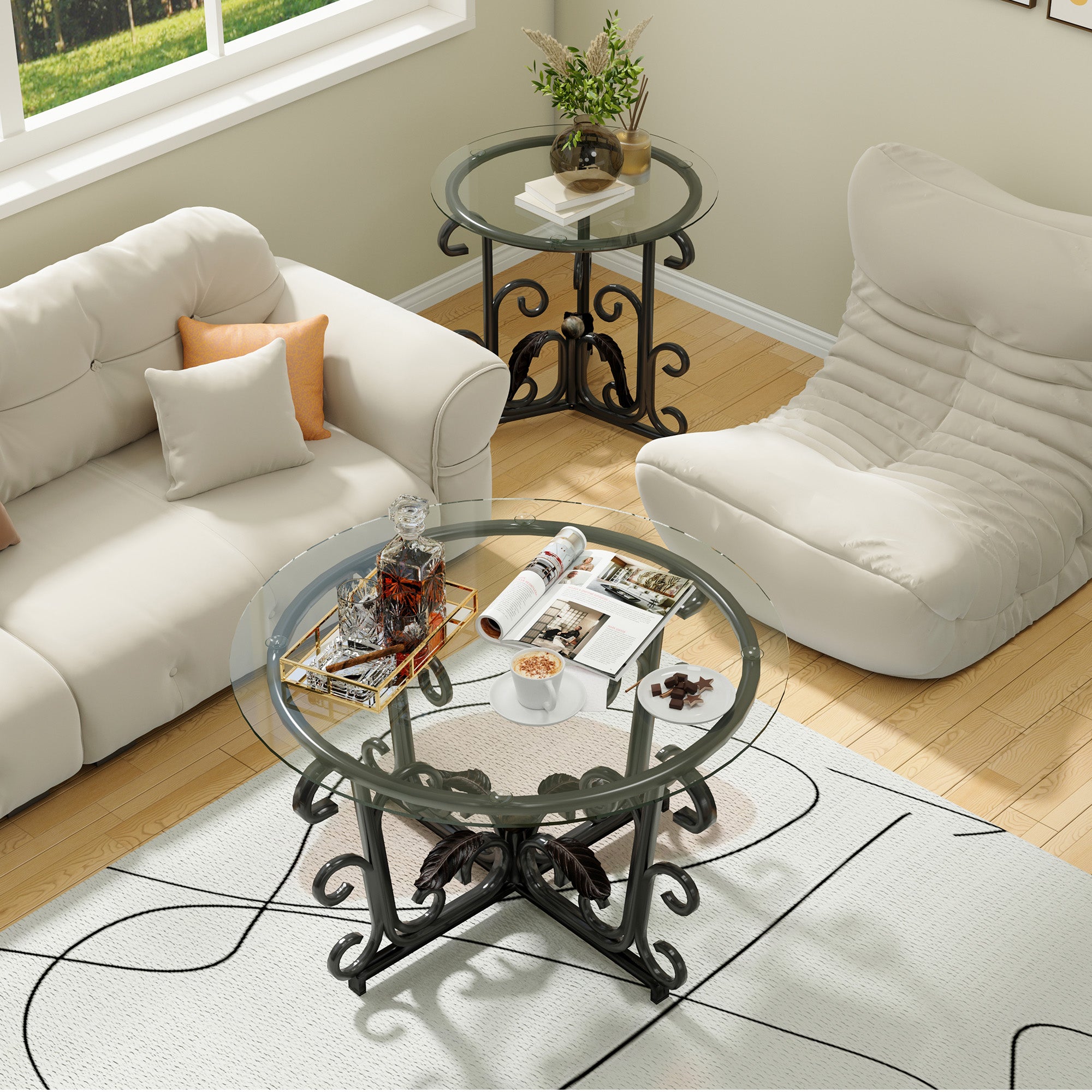 Sleek Glass Table Set