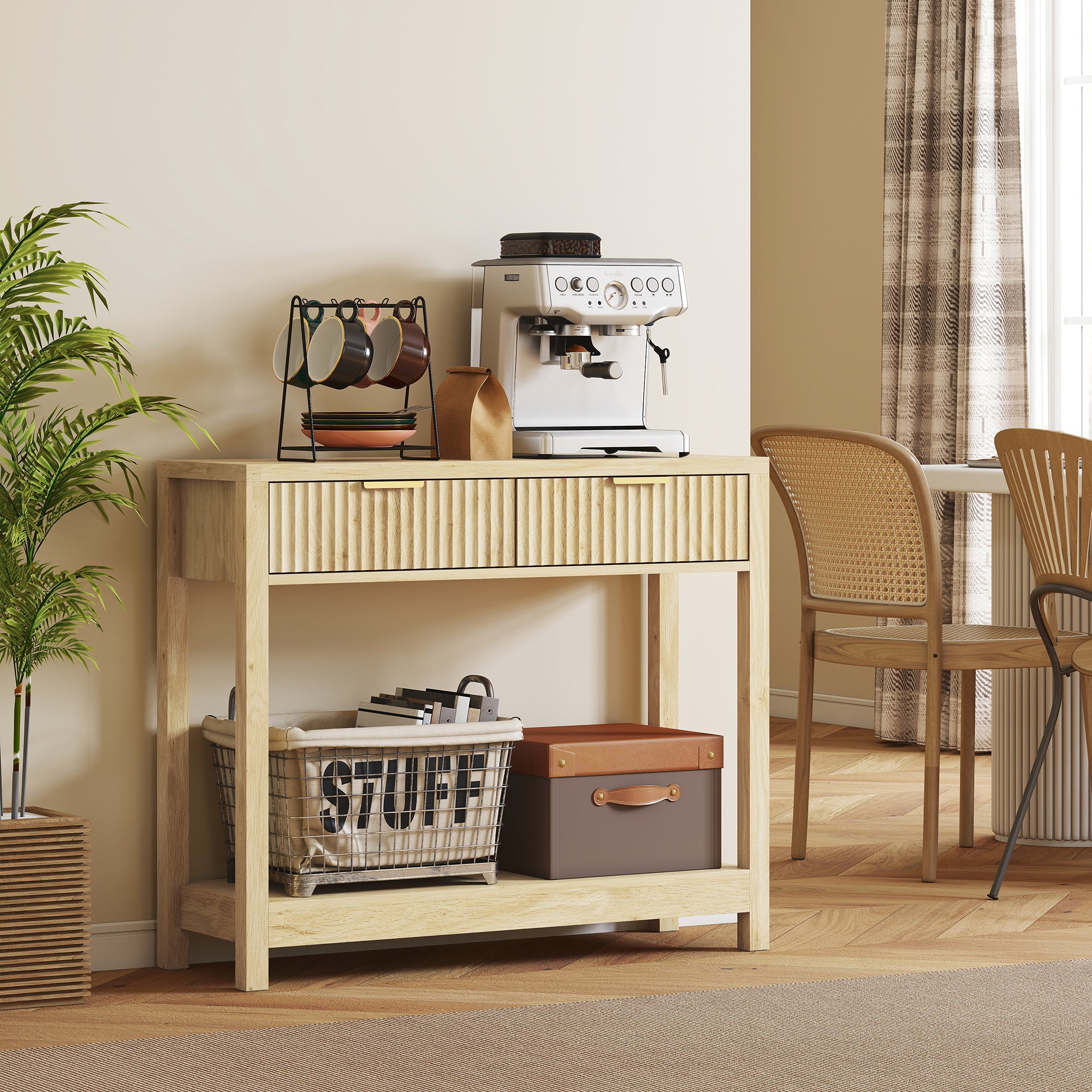 Natural Wood Console Table