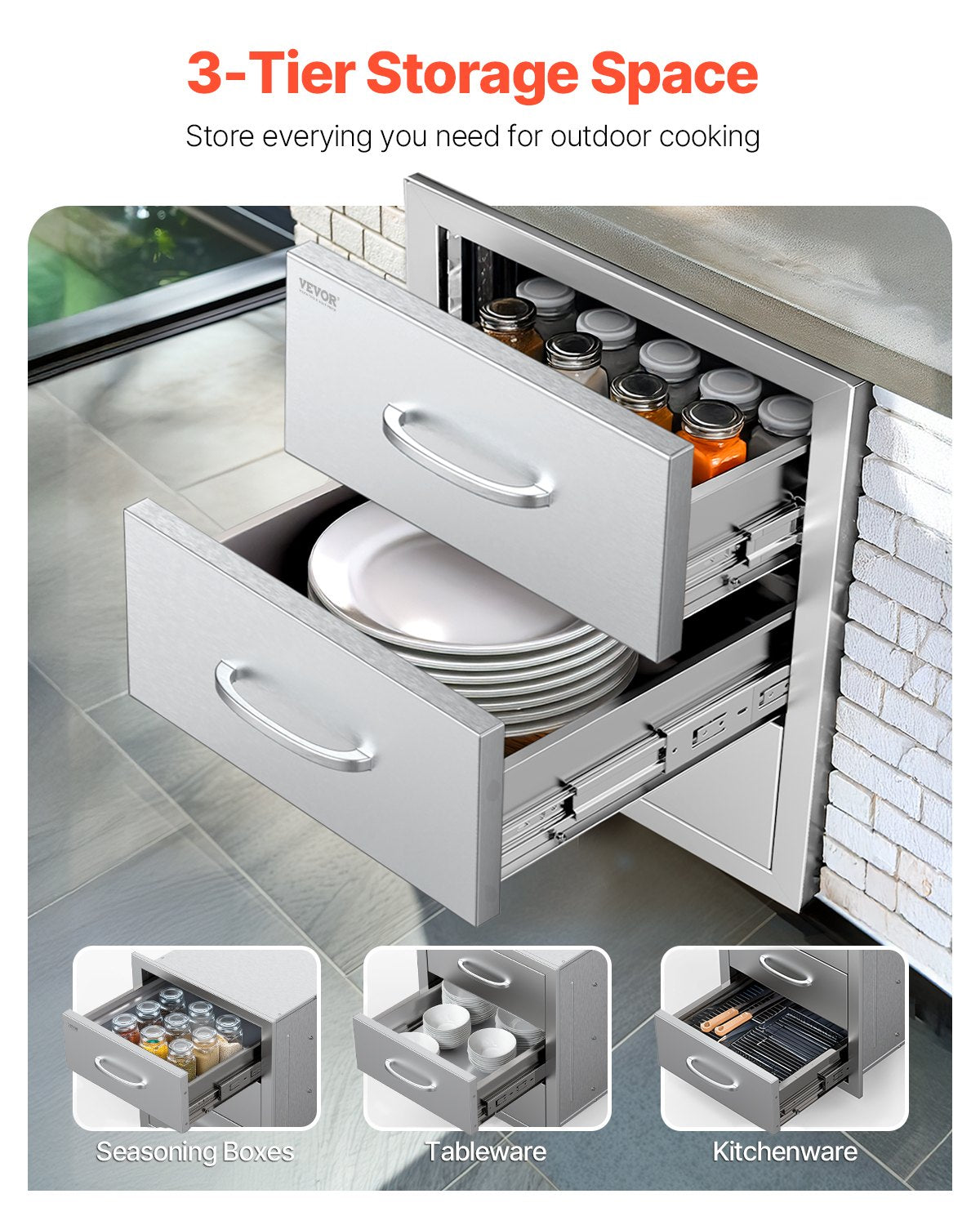 Stainless Steel Kitchen Drawers