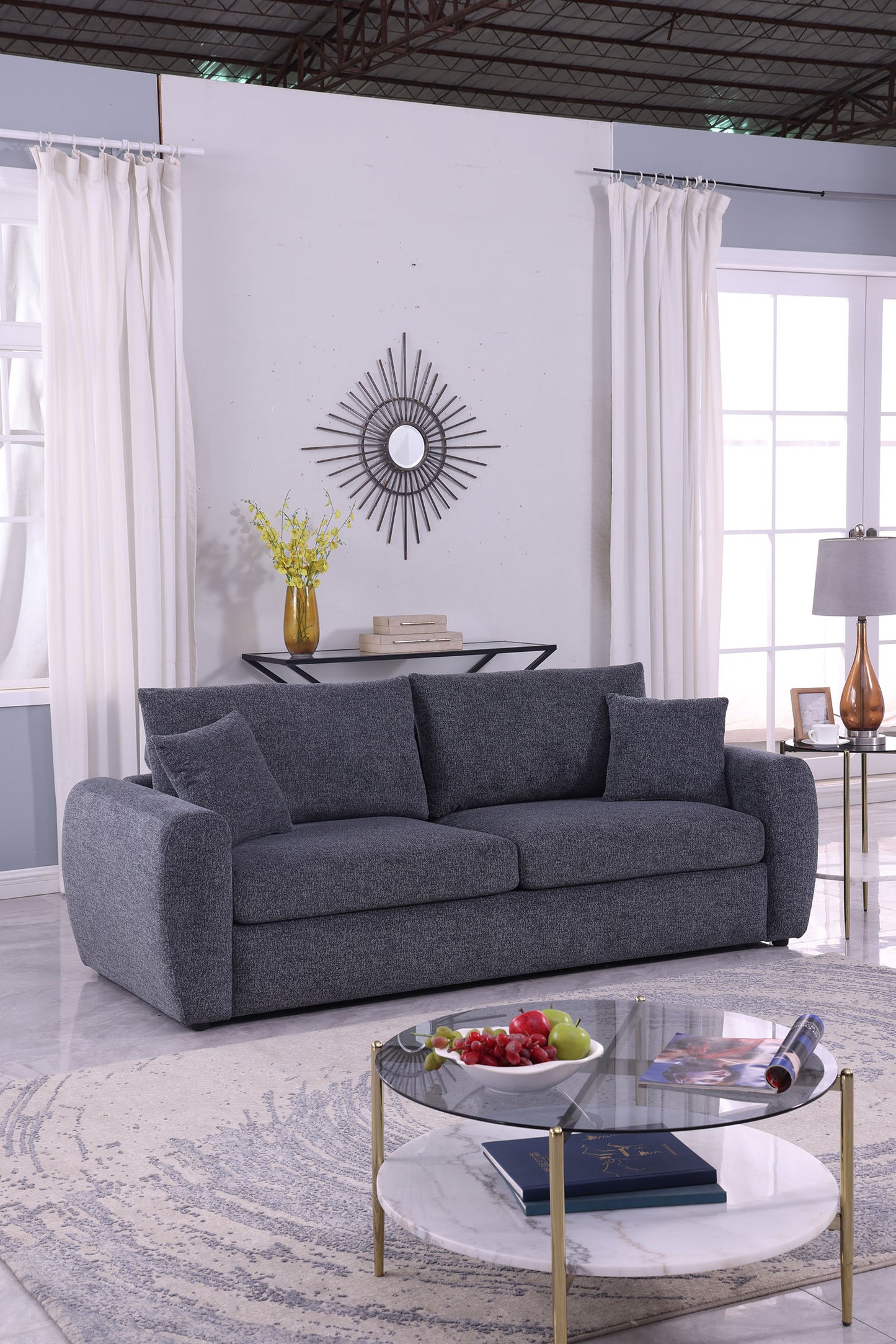 Modernes minimalistisches bequemes Stoff-GRAU-Sofa
