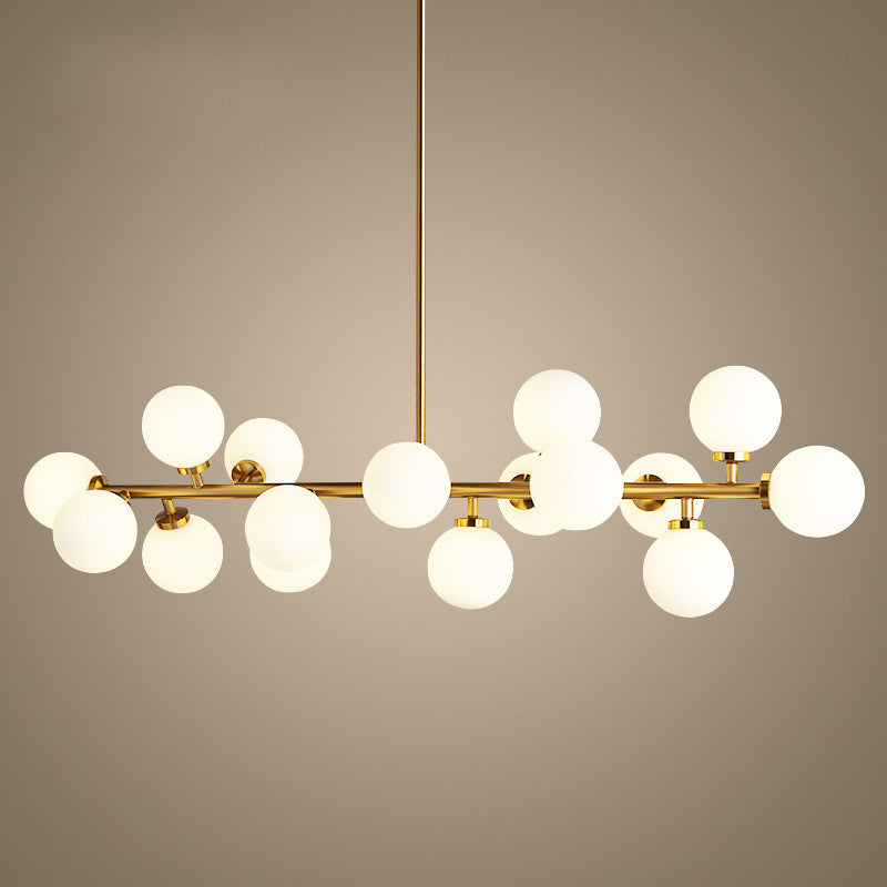 Gold Glass Ball Chandelier 16-Head Multi-Light
