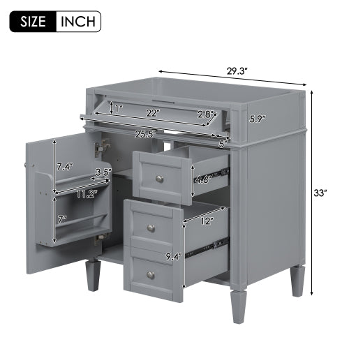 Gray Vanity Without Sink
