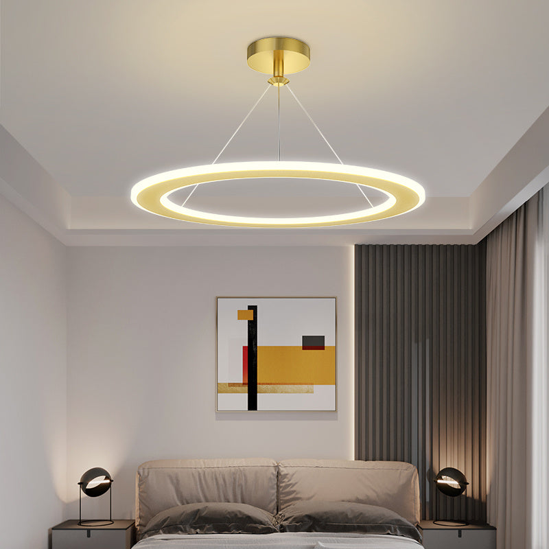 White Circular Iron Chandelier