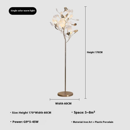 Ginkgo-Blatt-Stehlampe für Wohnzimmer und Schlafzimmer Dekorationslampe