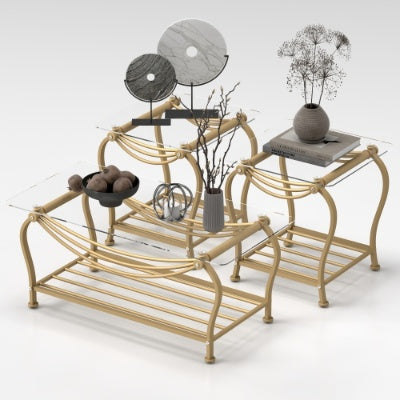 Gold Glass Coffee Table