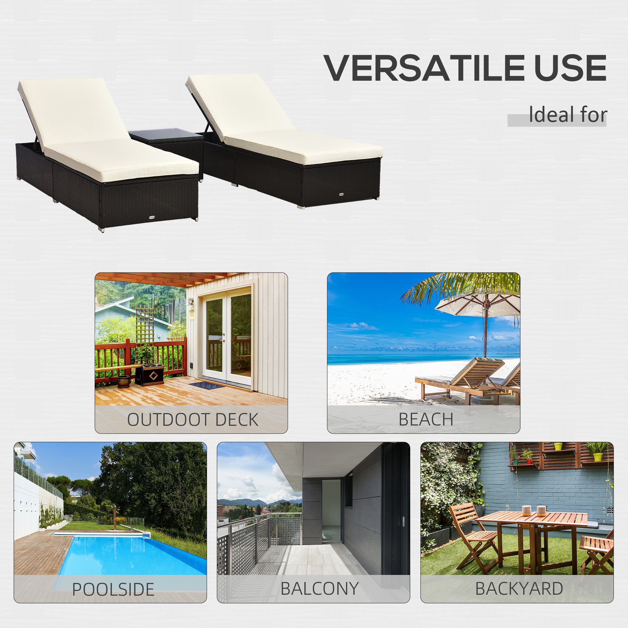 Adjustable Chaise Lounge Set