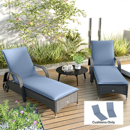 Klappbares Liegestuhl-Kissen-Set aus 2 Teilen