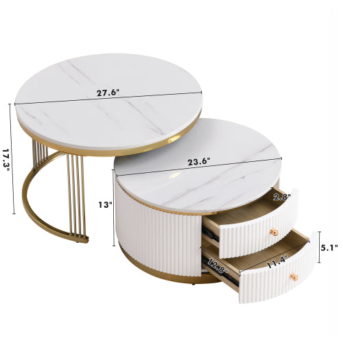 White Round Nesting Tables