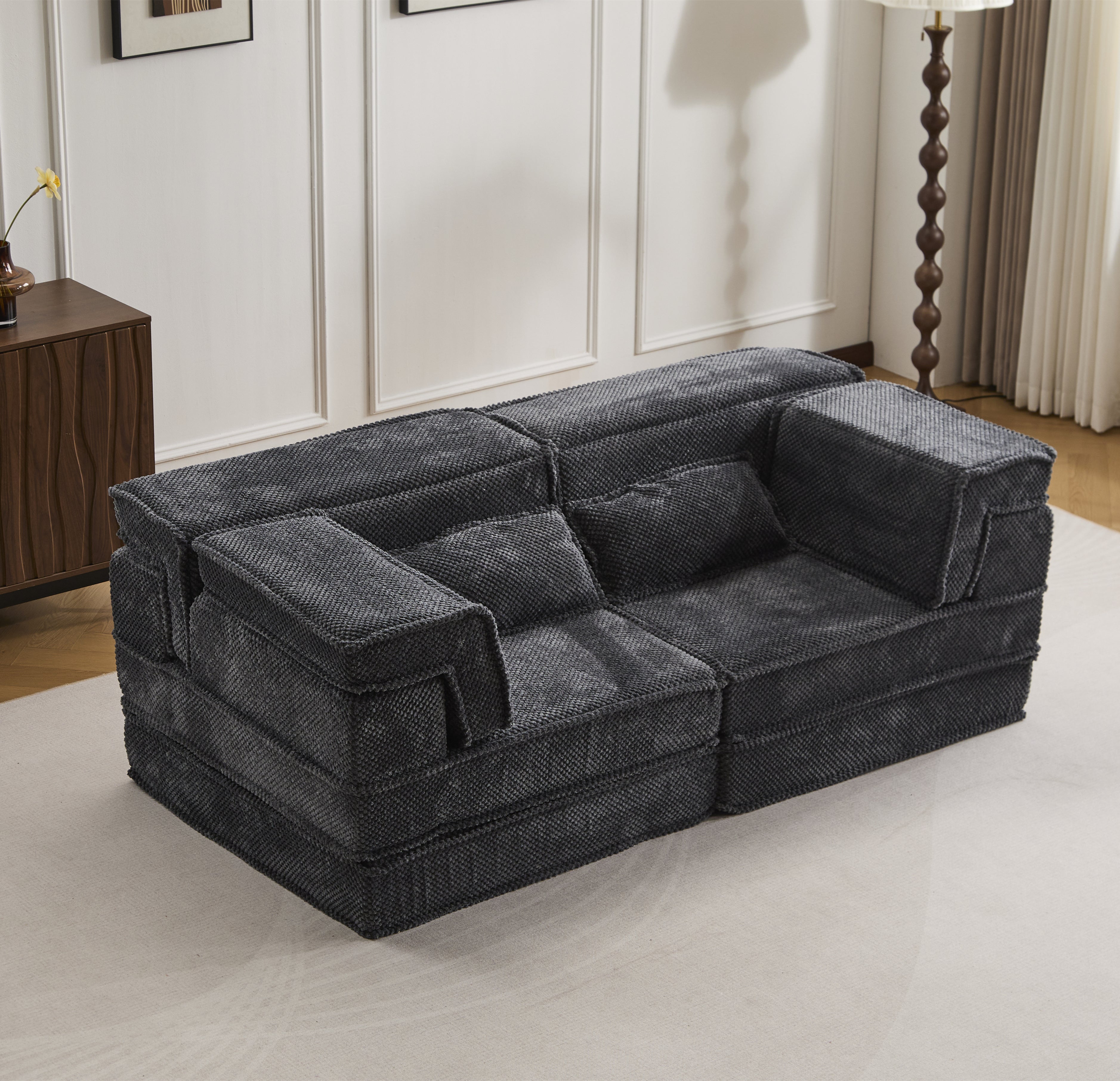 Dark Grey Modular Loveseat