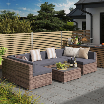 5-teiliges Terrassenmöbel-Set mit Polstern
