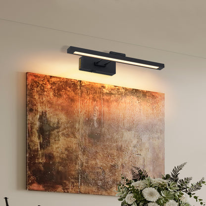 Bildbeleuchtung batteriebetrieben mit Fernbedienung, LED-Schwarz-Kunstlichter für Gemälde, wiederaufladbar, dimmbar und mit Timer, 16-Zoll-Wandleuchte für Kunstgemäldegalerie, verstellbarer Schwingarm für Ausstellungen
