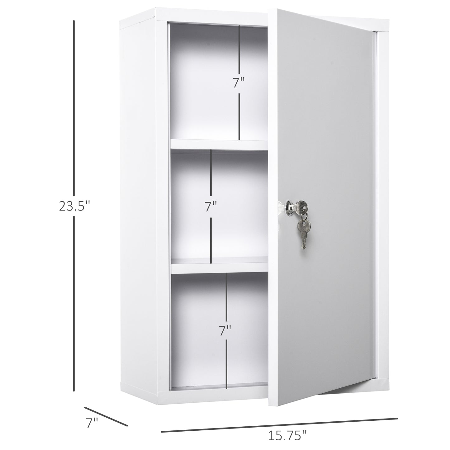 Wandmontierter Medizinschrank 3-stufiger Notfallkasten für Badezimmer und Küche