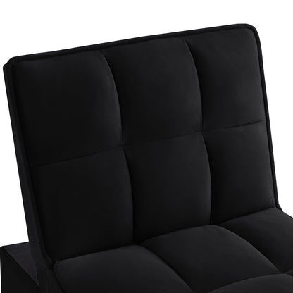 4-in-1 Multifunktions-Einzelsofa-Bett mit Stauraumtaschen, Gepolstertes Einzel-Auszug-Sofa-Bett mit verstellbarer