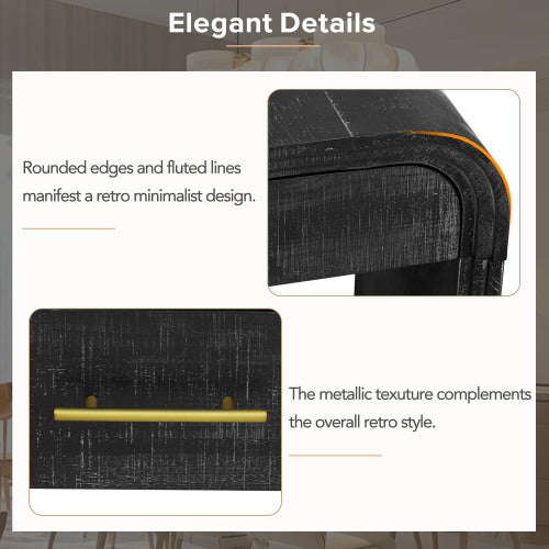 Einzigartiger Retro-Silhouetten-Konsolentisch, offenes Design, zwei obere Schubladen für Eingangsbereich, Esszimmer, Wohnzimmer