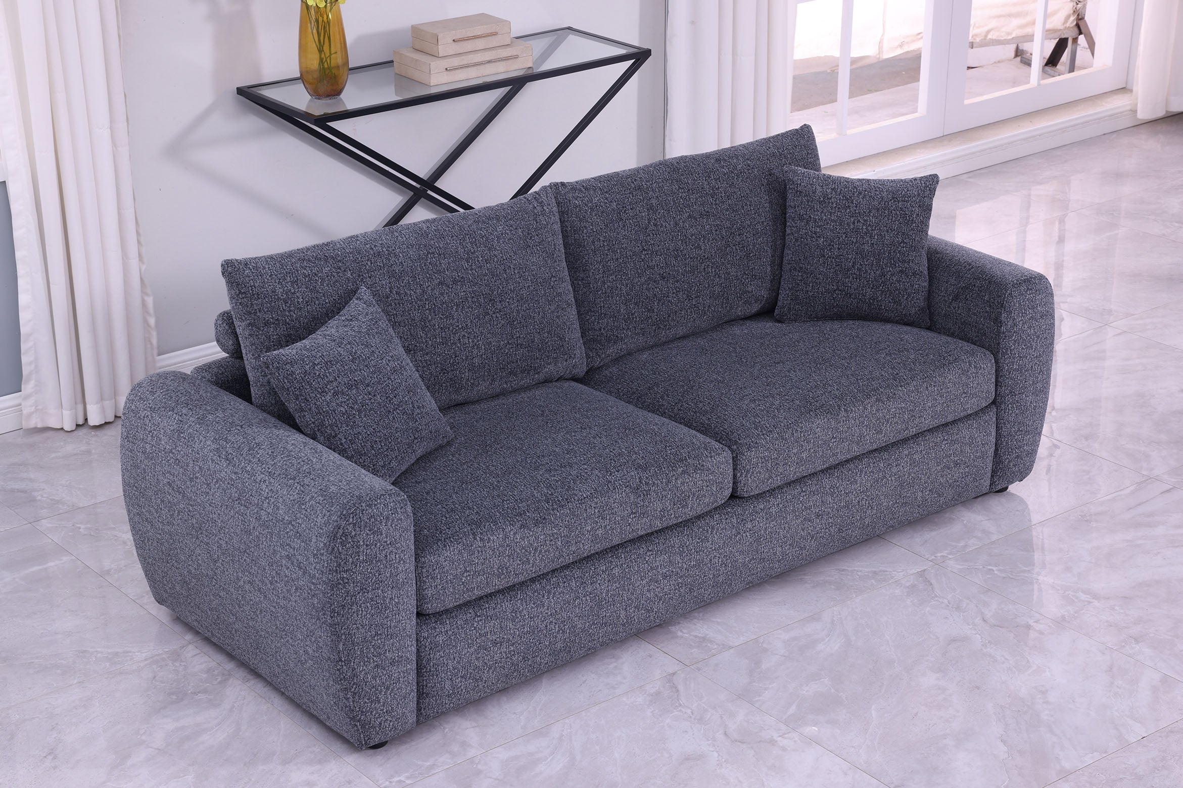Modernes minimalistisches bequemes Stoff-GRAU-Sofa