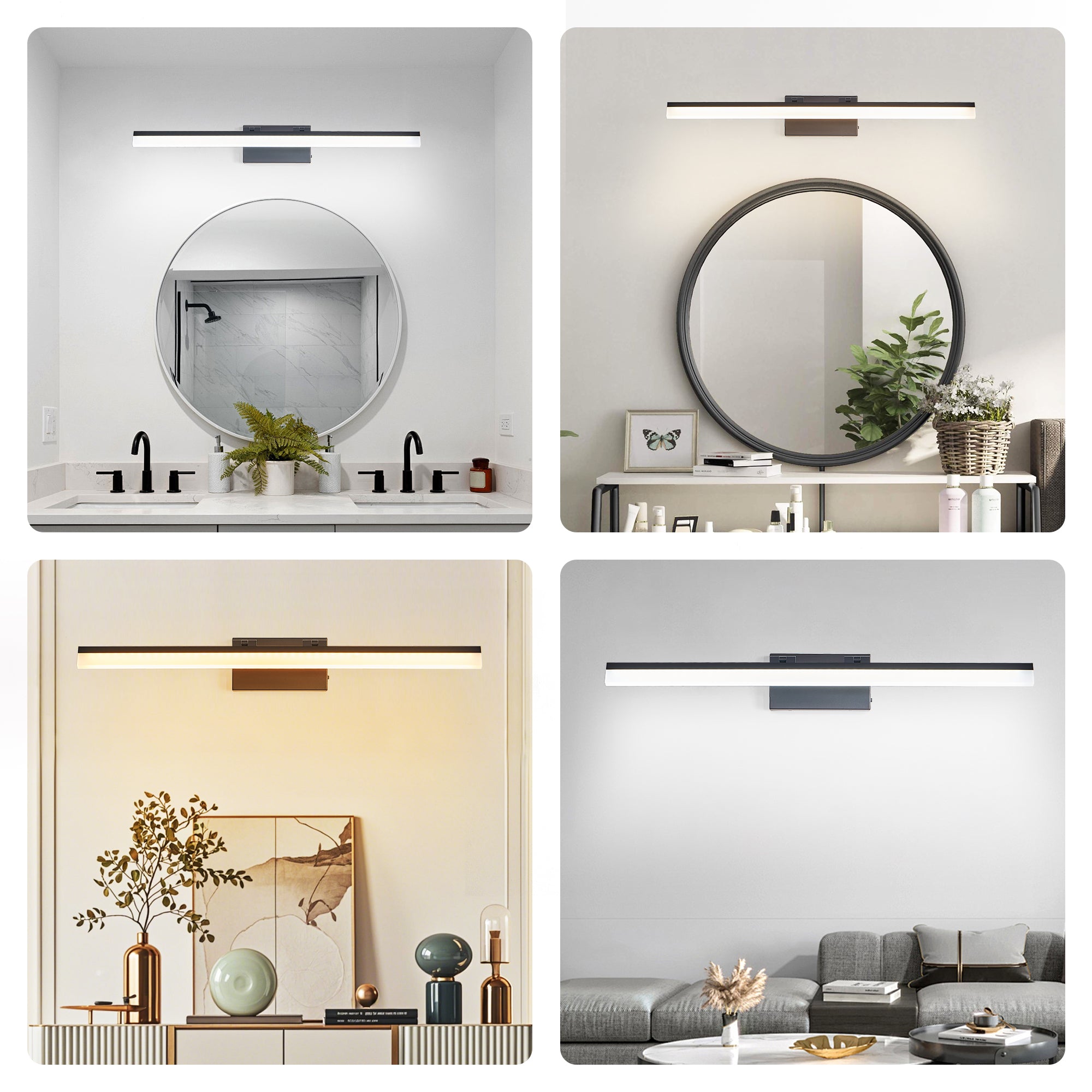 Black Metal Adjustable Brightness Vanity Light
