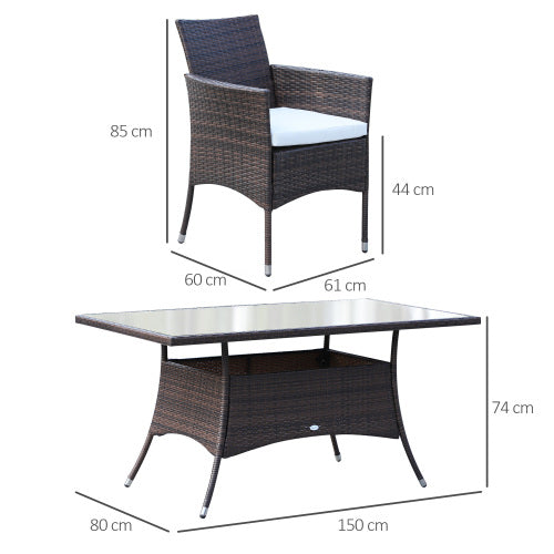 Brown Rattan Dining Set