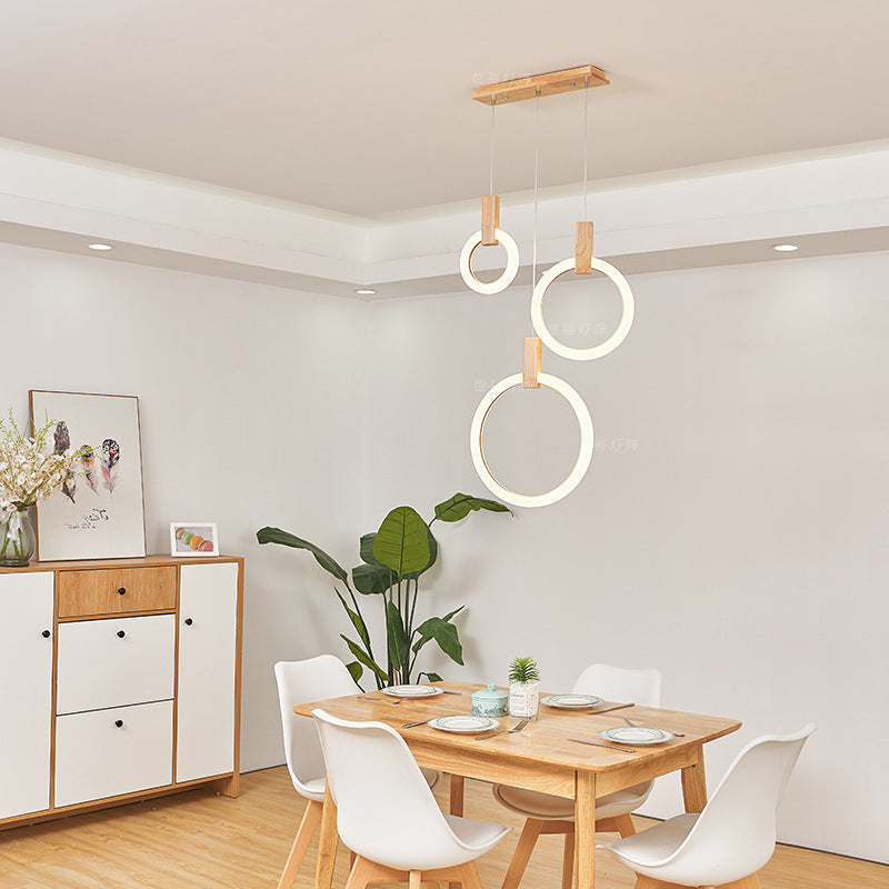 Runder Ring-Holz-Lampenleuchter