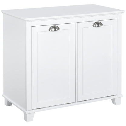 HOMCOM Klappbarer Wäsche-Sortierer Badezimmerschrank, Weiß