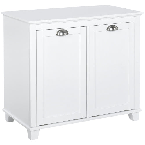 HOMCOM Klappbarer Wäsche-Sortierer Badezimmerschrank, Weiß