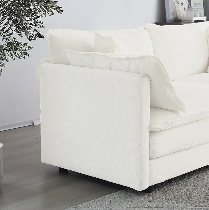 Moderne Stoff-Doppelsofa mit 4 Kissen