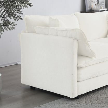 Moderne Stoff-Doppelsofa mit 4 Kissen