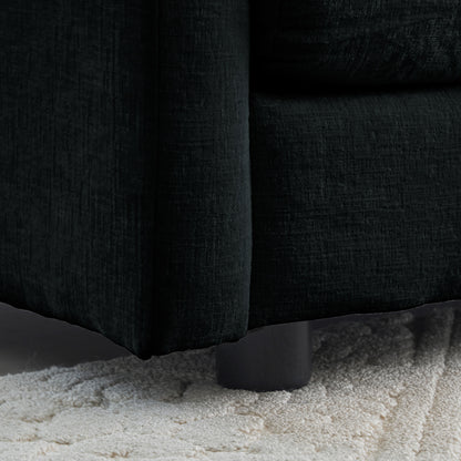Modern Fabric Loveseat Sofa Couch For Living Room, Upholstered Large Size Deep Seat 2-Seat Sofa With 4 Pillows
