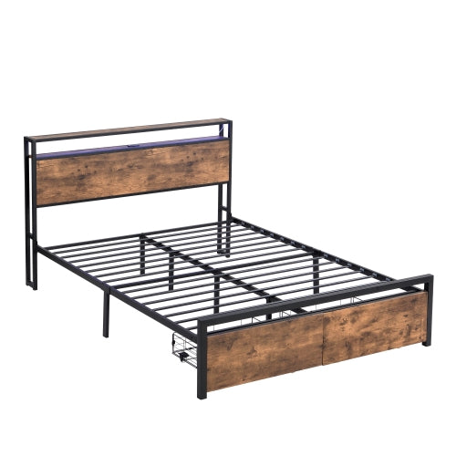 Gray LED Storage Bed