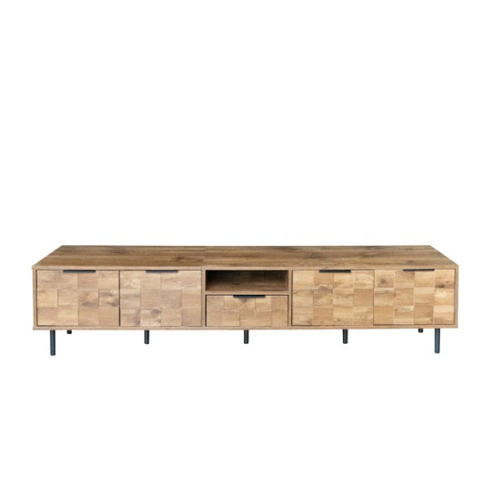 TV-Ständer 78 für 85 75 65 Zoll Fernseher, TV-Konsolen für das Wohnzimmer, Unterhaltungszentrum Holz TV-Medien mit Stauraum