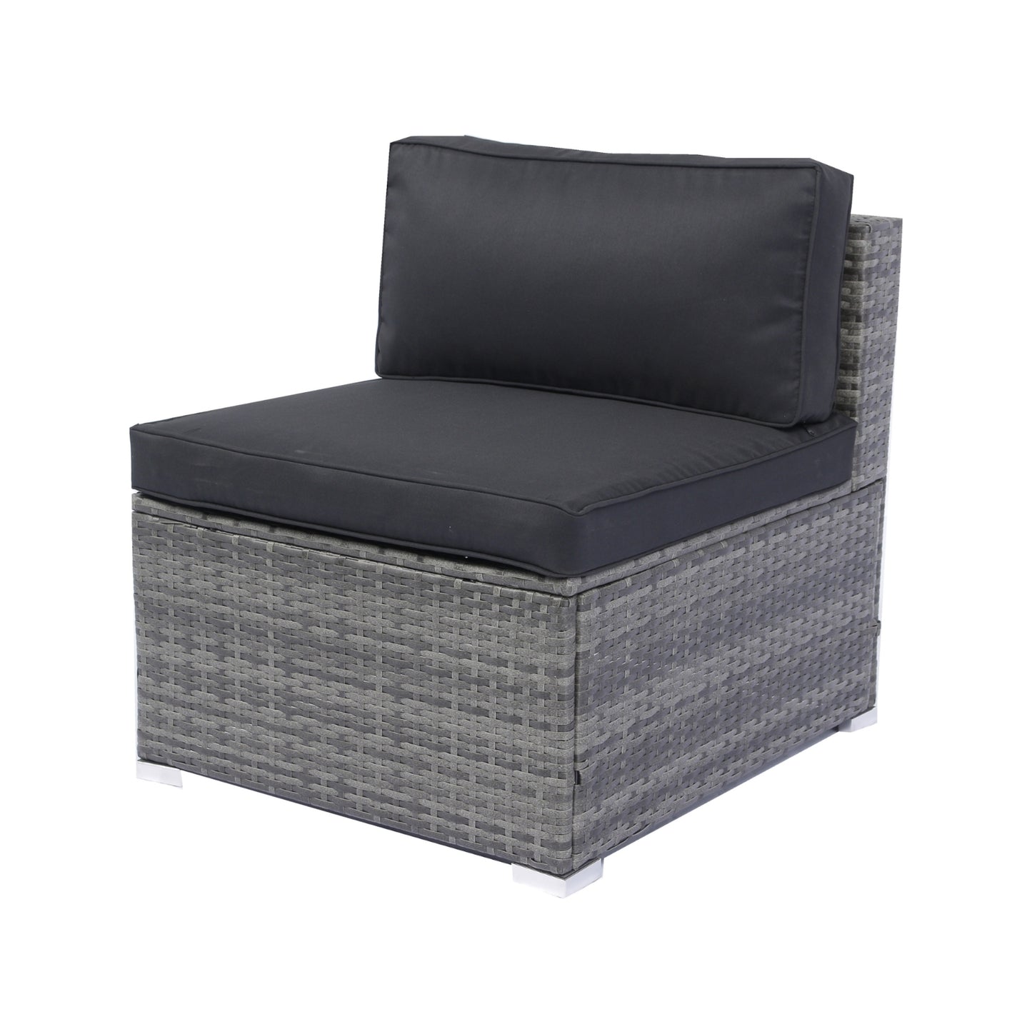7-teiliges Terrassen-Set mit ausziehbarem Sonnendach Korbgeflecht-Rattan-Sofagarnitur