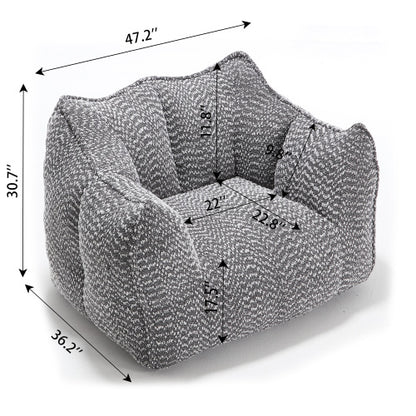 Komprimierter Plüsch-Sitzsack-Sofa-Couch – Mit Hochresilienz-Schaum gefüllt, ultra-weicher Bouclé-Liegestuhl für eine oder zwei Personen, gemütliche Sitzmöglichkeit im Wohnzimmer zum Lesen, Spielen und Entspannen, platzsparend vakuumverpackt