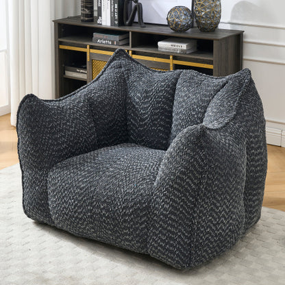 Komprimierter Plüsch-Sitzsack-Sofa-Couch – Mit Hochleistungs-Schaum gefüllt, ultra-weicher Bouclé-Liegestuhl für eine oder zwei Personen, gemütliche Sitzgelegenheit im Wohnzimmer zum Lesen, Spielen und Entspannen, platzsparend vakuumverpackt