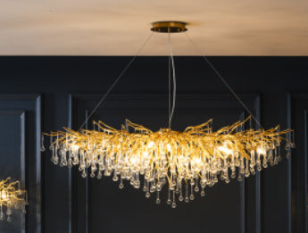 Postmoderne Leichtluxus-Kronleuchter Wassertropfen-Kristalllampe Atmosphäre