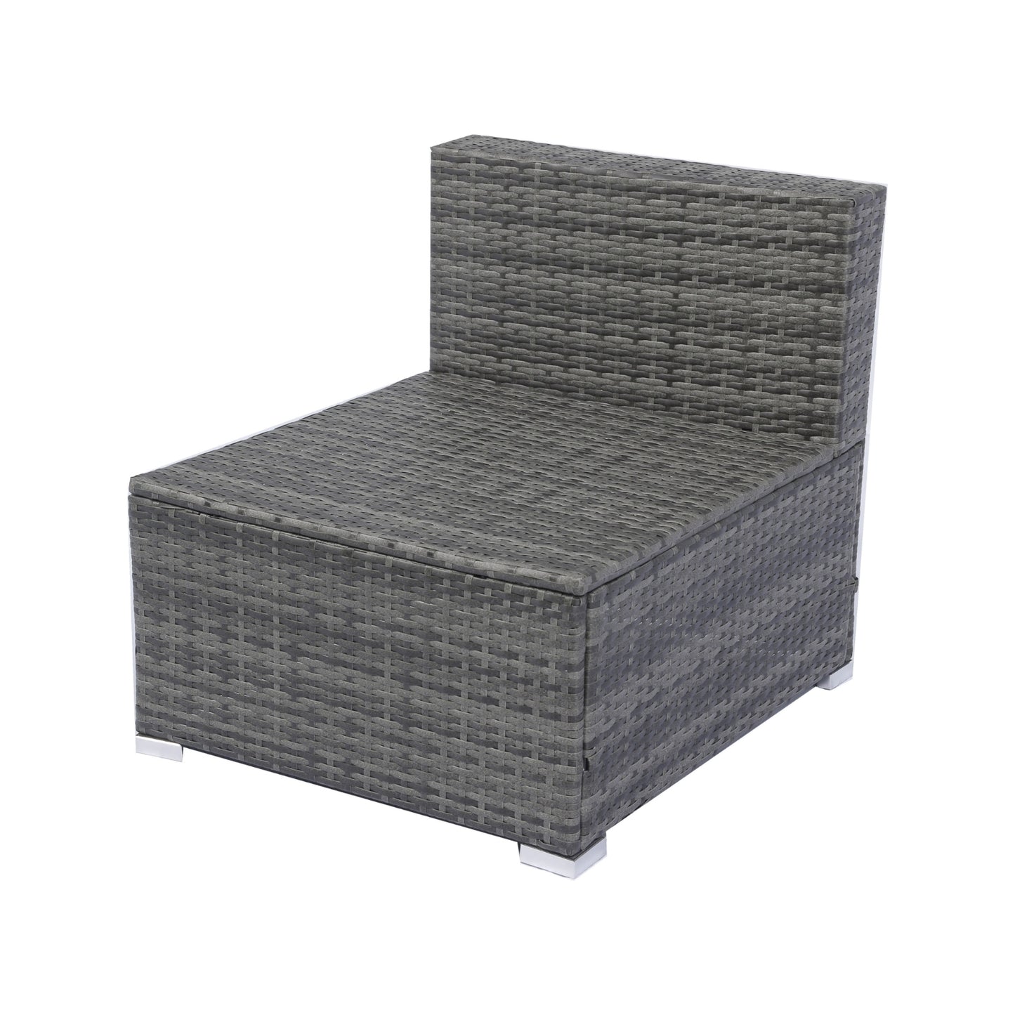 7-teiliges Terrassen-Set mit ausziehbarem Sonnendach Korbgeflecht-Rattan-Sofagarnitur