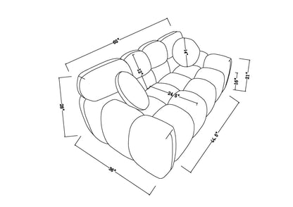 64.96 Length ,35.83inch Deepth ,human Body Structure For USA People, Marshmallow Sofa,boucle Sofa ,2 Seater, BEIGE BOUCLE