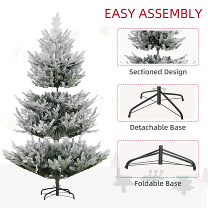 HOMCOM 1,8 m künstlicher Weihnachtsbaum, Tannenförmiger Weihnachtsbaum mit Scharnieren und 795 realistischen Ästen, Stahlbasis, Automatische Öffnung, Grün