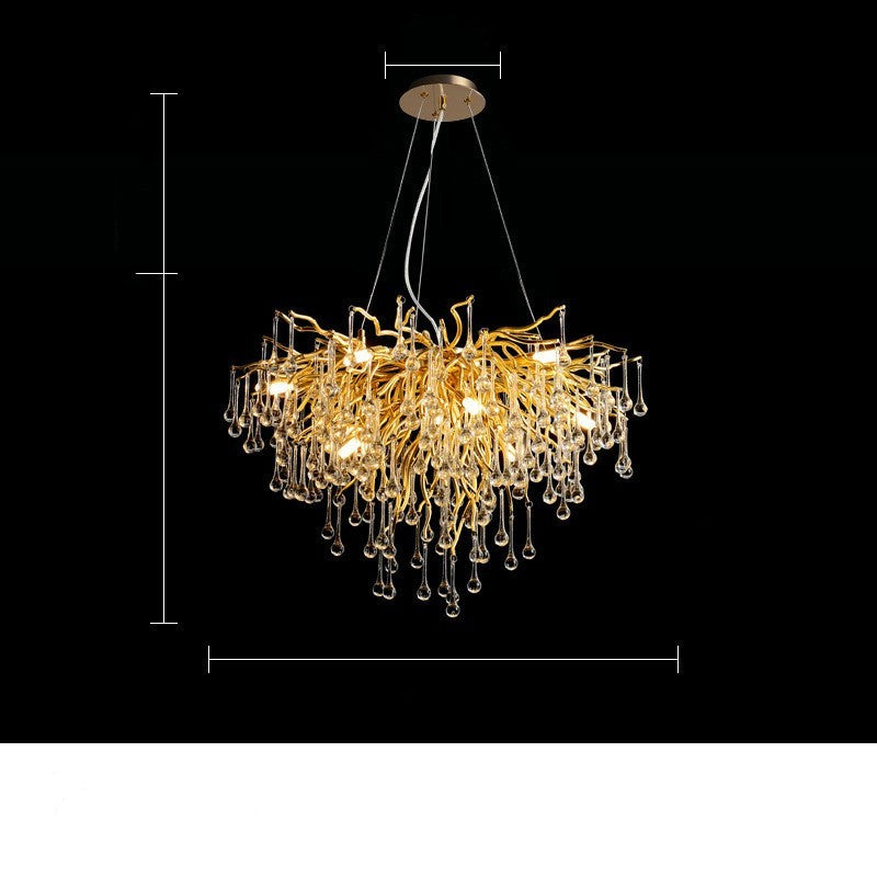 Postmoderne Leichtluxus-Kronleuchter Wassertropfen-Kristalllampe Atmosphäre