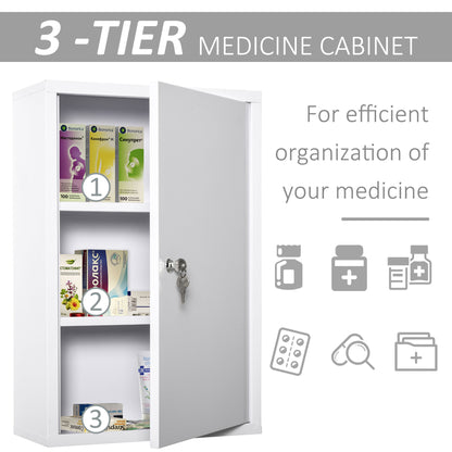 Wandmontierter Medizinschrank 3-stufiger Notfallkasten für Badezimmer und Küche
