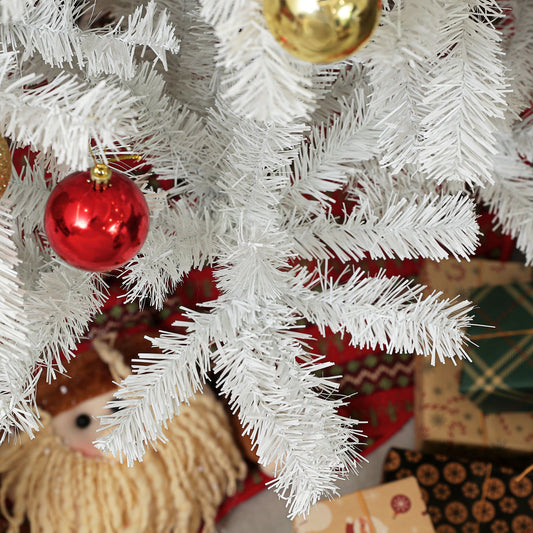 HOMCOM 2,74 m hoher künstlicher Weihnachtsbaum, unbeleuchteter Christbaum mit 2132 Astspitzen, automatische Öffnung, Stahlbasis, Festdekoration für Zuhause und Büro, weiß