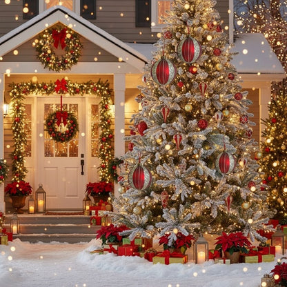 4-teiliges Set aus 4,7-Zoll-Weihnachtskugeln aus Glas, festliche Baumschmuck-Dekorationen, Dekorationsbedarf für Partys, Versand durch FBA, Verkauf auf der Temu-Plattform verboten