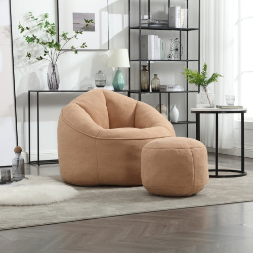 Bettwäsche Bohne Bag Sofa Stuhl Hochdruck-Schaum Bohne Bag Stuhl Material mit gepolstertem Schaum-Polster Komprimierter Bohne Bag mit Fußstütze