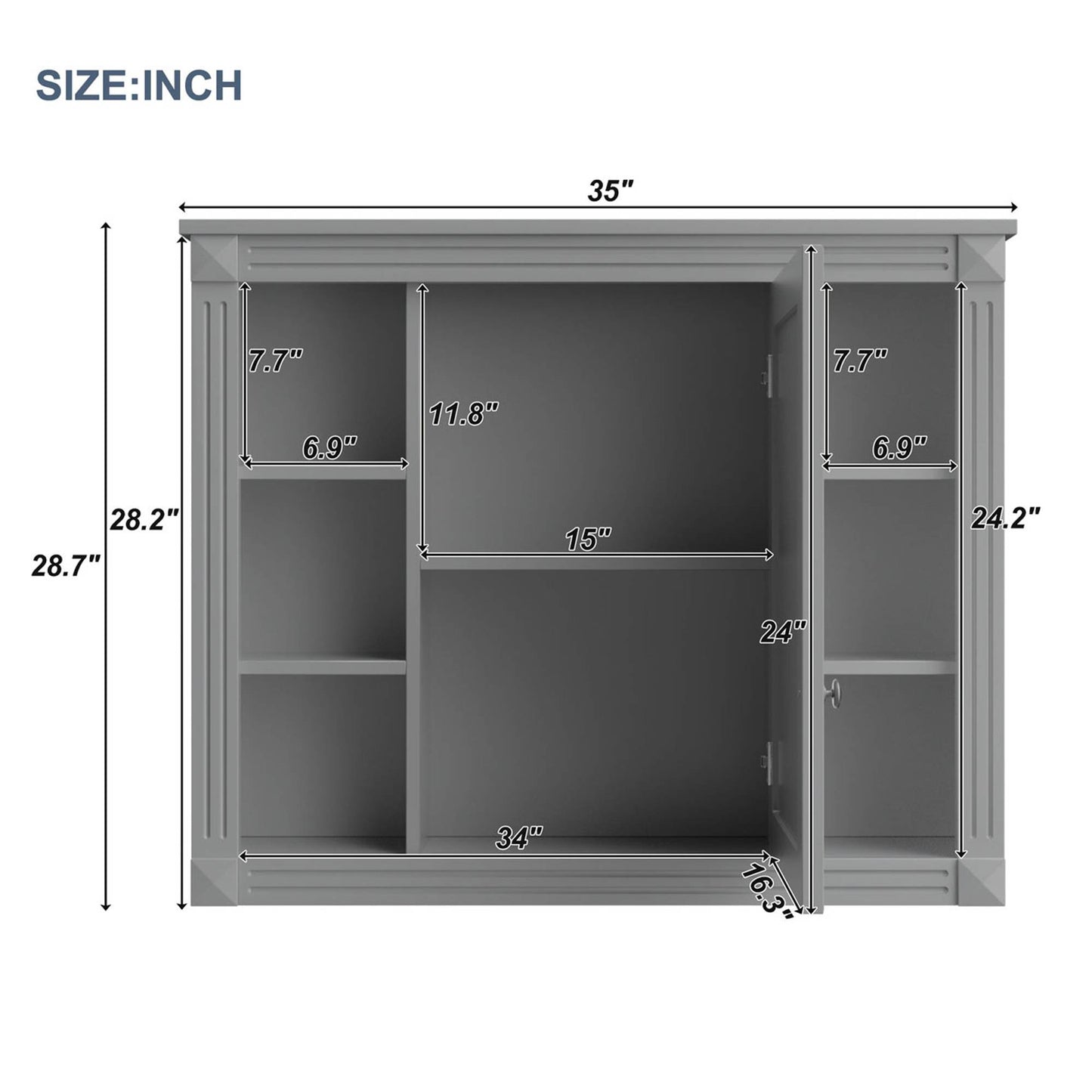 Wandmontierter Badezimmerschrank Badezimmer-Wandregal mit Spiegel
