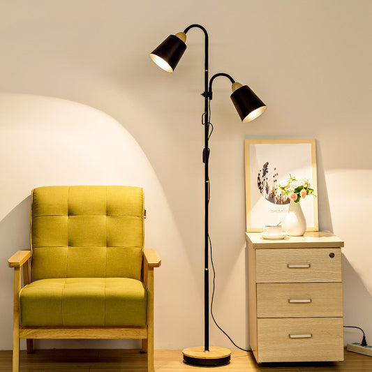 Doppelköpfige Stehlampe für Wohnzimmer Schlafzimmer Nachttisch