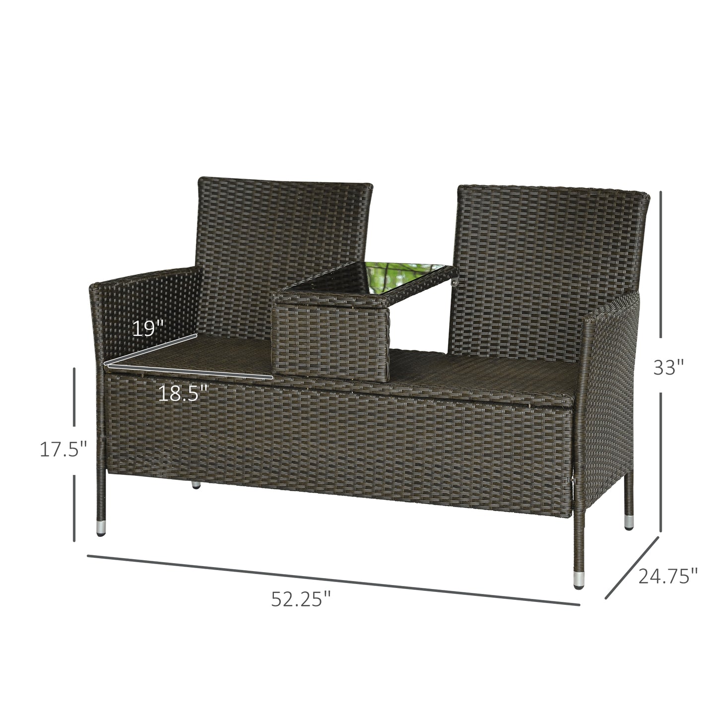 Outdoor-Patio-Loveseat-Gesprächsmöbel-Set