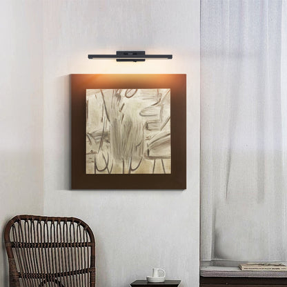 Bildbeleuchtung batteriebetrieben mit Fernbedienung, LED-Schwarz-Kunstlichter für Gemälde, wiederaufladbar, dimmbar und mit Timer, 16-Zoll-Wandleuchte für Kunstgemäldegalerie, verstellbarer Schwingarm für Ausstellungen