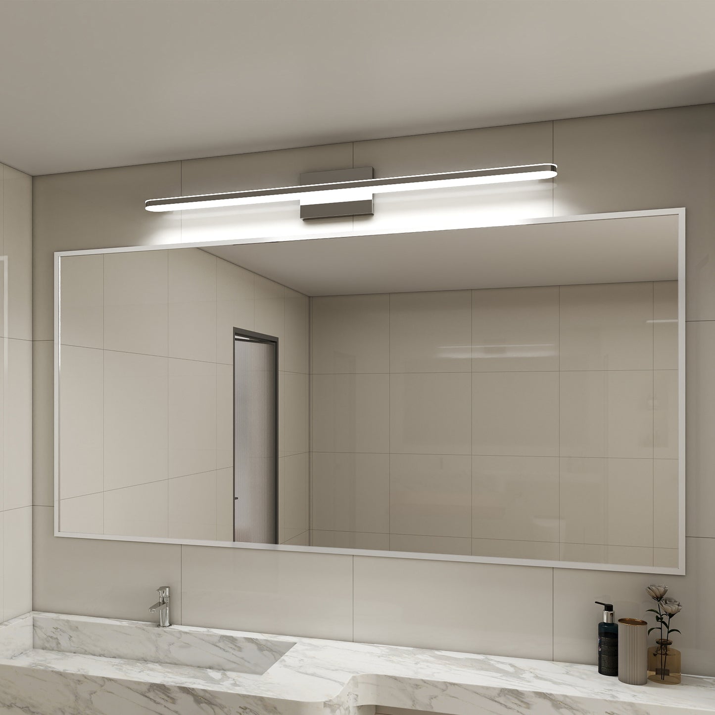 Moderne LED-Spiegelbeleuchtungen für das Badezimmer 39 Zoll 24 W Tageslichtweiß Chrom Leuchten Badezimmerleuchten über dem Spiegel Spiegelbeleuchtungsarmaturen Spiegelbeleuchtung