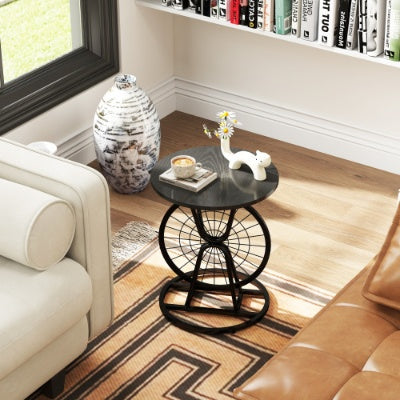 Round Industrial Side Table